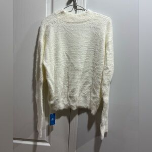 Cupshe Spin Around Cream Fuzzy Eyelash Knit Sweater - Size M